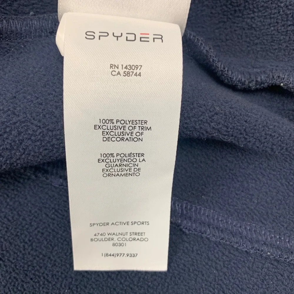 Spyder Full Zip Fleece Jacket Womens Medium Navy Blue Waffle Knit 162008